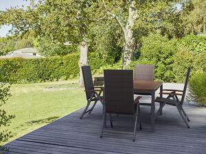 LIVARNO home Sada hliníkového zahradního nábytku s rozkládacím stolem Valencia, 5dílná, hnědá (800006255)