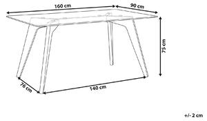Jídelní stůl se skleněným povrchem 160 cm HUDSON