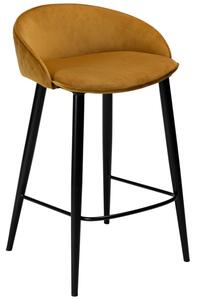 Dan-Form Okrově žlutá sametová barová židle DanForm Dual 66 cm