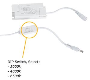 LED panel zapuštěný bílý obdélníkový vč. LED 3000K - 6500K s přepínačem DIP - Seagal