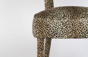 Černá sametová jídelní židle BOLD MONKEY CLAWS OUT s potiskem pantera
