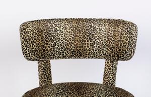 Černá sametová jídelní židle BOLD MONKEY CLAWS OUT s potiskem pantera