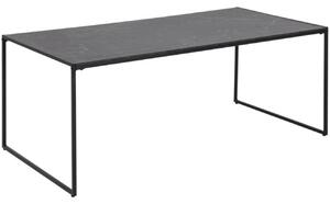 Scandi Černý dřevěný konferenční stolek Sigrun 120 x 60 cm s mramorovou fólií