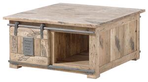 IRON Konferenční stolek Mango 90x90x45 bielený lakovaný