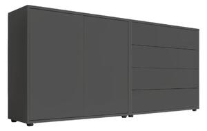 ŠIROKÁ KOMODA, antracitová, 158/73/33 cm MID.YOU - Široké komody, Online Only