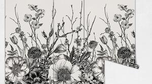 Fototapeta Minimalistické černé a bílé květy Samolepící 250x250cm