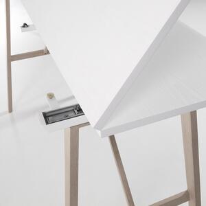 Kave Home Bílý dřevěný rozkládací pracovní stůl LaForm Aryon 130 x 45-90 cm