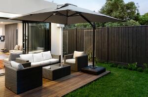 Garden Line Zahradní slunečník s ochranným obalem MINI ROMA 250 x 250 cm šedý