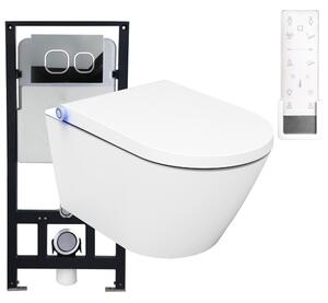 Kompletní WC balíček 16: Jantarový sprchový klozet Pro + 1102 a sedátko s měkkým zavíráním s předstěnovým prvkem G3004A a splachovací deskou vpředu