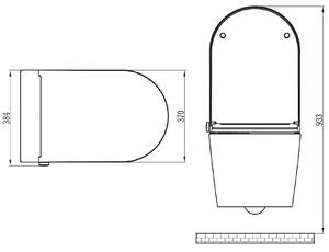 Kompletní WC balíček 36: základní sprchový klozet 1102 a bílý sanitární modul 805S se senzorem
