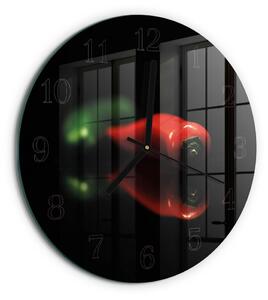 Skleněné nástěnné hodiny Pepř zsoc-fi30-00170345