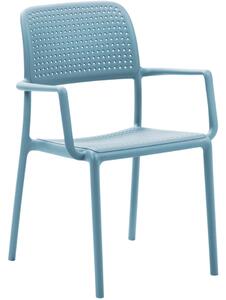 Nardi Světle modrá plastová zahradní židle Bora s područkami