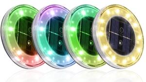 LEDsolar venkovní světlo k zapíchnutí do země senzor Multicolor 4 ks, 18 LED, bezdrátové, iPRO, 1W, teplá barva