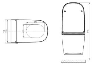 Kompletní WC balíček 26: BERNSTEIN SHOWER WC PRO+ 1104 a sedátko s měkkým zavíráním s předstěnovým prvkem G3004A a splachovací deskou vpředu