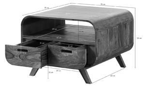 MAILAND Konferenční stolek Sheesham 70x70x50 světle hnědý lakovaný