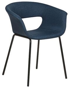 Sada 2 čalouněných jídelních židlí tmavě modré ELMA
