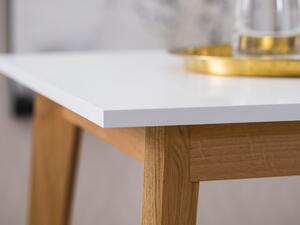 ARBYD Bílý dřevěný jídelní stůl Thia 140 x 80 cm