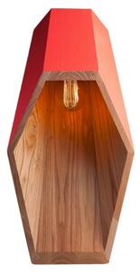 Claro Červená dřevěná stolní lampa Angulo