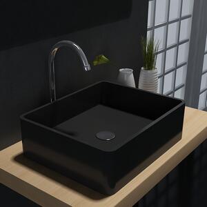Countertop washbasin PB2012B - Solid Stone – 60 x 40 x15 cm – matt black or black/matt white