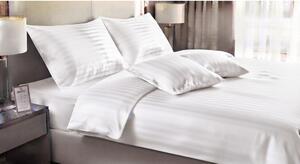 Bílé 3dílné povlečení na jednolůžko 140x200 cm Hotel stripe – JAHU collections