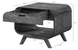 MAILAND Konferenční stolek Sheesham 60x50x50 tmavě hnědý lakovaný