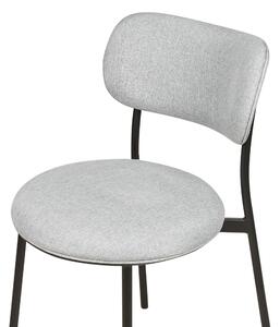 Sada 2 čalouněných jídelních židlí šedé CASEY