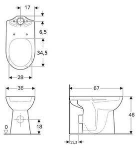 Geberit Selnova Comfort WC mísa bez nádržky 500.284.01.1