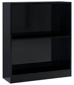 Knihovna černá vysoký lesk 60 x 24 x 74,5 cm kompozitní dřevo
