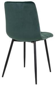 Nordic Living Tmavě zelená sametová jídelní židle Nellie