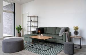 Nordic Living Dubový kovový konferenční stolek Winter 90 x 60 cm
