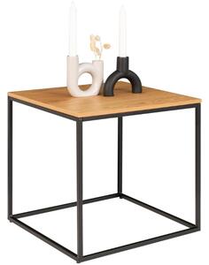 Nordic Living Dubový kovový konferenční stolek Winter 45 x 45 cm