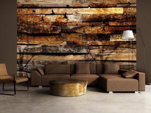 Tapeta dřevěná stěna + lepidlo ZDARMA Velikost (šířka x výška): 150x105 cm
