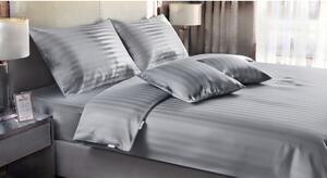 Šedé 3dílné povlečení na jednolůžko 140x200 cm Hotel stripe – JAHU collections