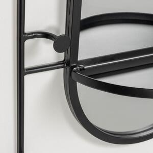 Černé kovové nástěnné zrcadlo Kave Home Zada 52 x 82 cm