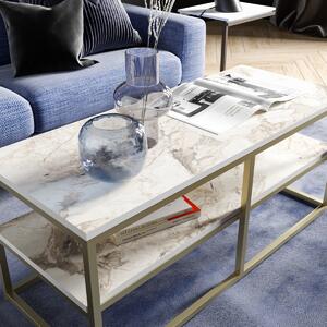 Kalune Design Konferenční stolek Forteaus zlatý/bílý mramor