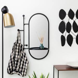 Černé kovové nástěnné zrcadlo Kave Home Zada 52 x 82 cm