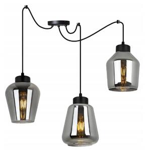Závěsné svítidlo Rijeka Spider 3, 3x grafitové skleněné stínítko