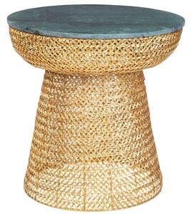 Zlatý kovový konferenční stolek DUTCHBONE GAURI 47 cm s mramorovou deskou
