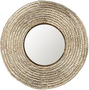 Zlaté kovové kulaté závěsné zrcadlo DUTCHBONE GAURI 60 cm
