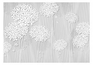 Murando DeLuxe Tapeta Bílé květy na dřevě Rozměry (š x v) a Typ: 196x140 cm - samolepící