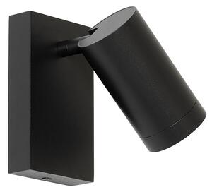 Chytrá nástěnná lampa černá nastavitelná s vypínačem vč. Wifi GU10 50mm - Jeana Luxe