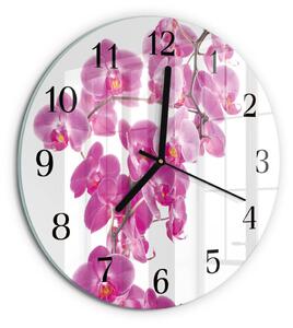 Skleněné nástěnné hodiny Orchidej zsoc-fi30-00176856