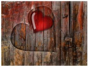 Fototapeta - Heart on wooden background