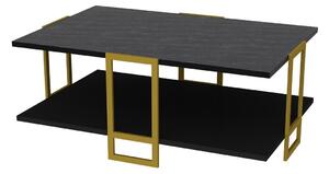 Kalune Design Konferenční stolek Polka černo-zlatý
