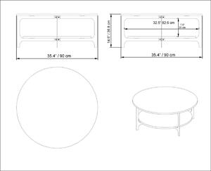 Kalune Design Konferenční stolek Versy bílo-zlatý