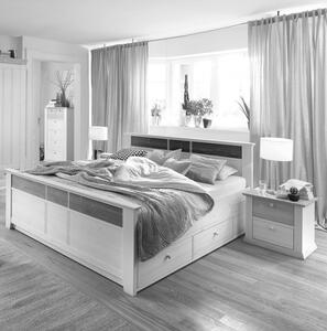 Dřevěná postel z masivu s úložným prostorem 180 x 200 Goteborg