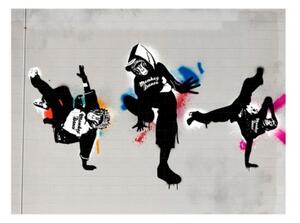 Fototapeta - Monkey dance - street art