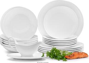 Konsimo Porcelánová jídelní souprava pro 6 osob s omáčníkem RESEDA bílá