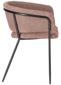Růžová manšestrová jídelní židle Kave Home Runnie