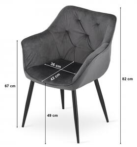 Jídelní židle MADERA samet - černá